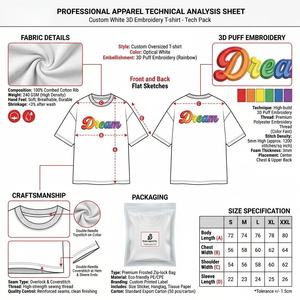 Camiseta de Lujo para Hombre con Bordado 3D, Camisetas Personalizadas con Bordado e Impresión - Product Image 4