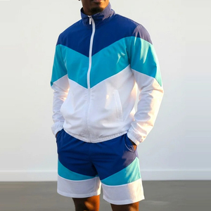 Ensemble short et veste coupe-vent pour homme, design personnalisé imprimé, meilleur fabricant, logo personnalisé, polyester et nylon. - Product Image 1