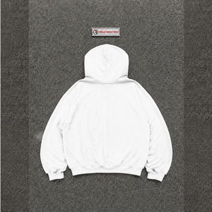 เสื้อฮู้ดดี้ผู้ชายทรงโอเวอร์ไซส์ สีขาว ผ้าฟลีซเนื้อนุ่ม สวมใส่สบาย มีกระเป๋า  ปักลาย  ใส่ได้ในฤดูหนาว  ผ้าฝ้าย 100% ระบายอากาศได้ดี - Product Image 6
