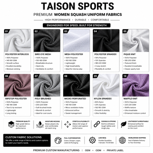 Tenue de squash pour femmes, qualité supérieure, polyester 160 GSM, blanc et noir, respirante, panneaux sublimés, logo personnalisé, vêtements de sport d'équipe - Product Image 2