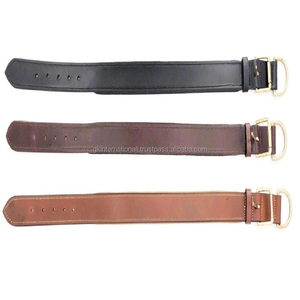 Venta superior Collar de perro de cuero acolchado suave de cuero Premium negro marrón y tostado para todos los tamaños de mascotas hardware de latón - Product Image 5