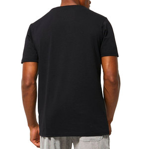 Camiseta Negra de Manga Larga para Hombre con Estampado Fotográfico, Ribete en Contraste, Corte Holgado, Estilo Urbano, Cuello Redondo, 100% Algodón Jersey - Product Image 5