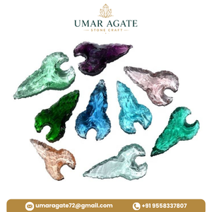 Prix d'usine Pointes de flèche en obsidienne multicolores sculptées, effet toucher réel, objets de collection artistiques en pierre d'obsidienne, vente en gros - Product Image 6