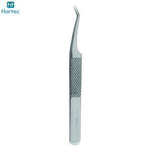Pinces à fibres en acier inoxydable de qualité chirurgicale pour extensions de cils en volume, outil personnalisé, lot de 4 pinces à cils argentées - Product Image 2