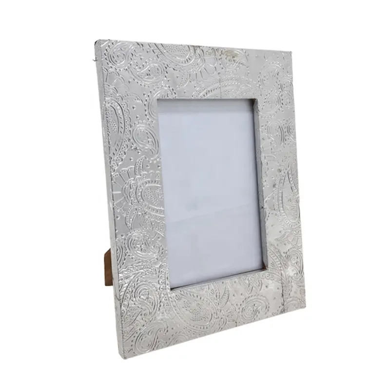 Table Top Decoration Aluminum Glass & MDF Rectangle Picture Frame Polish Finishing Silver Colour Handmade