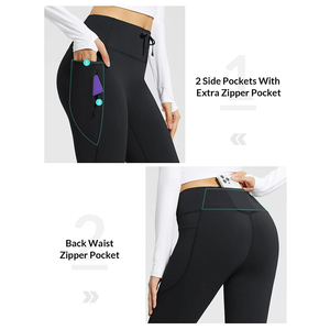 Leggings évasés de qualité supérieure pour femmes adultes, respirants, séchage rapide, grandes tailles, vêtements de sport pour femmes, pantalons évasés pour l'entraînement - Product Image 4