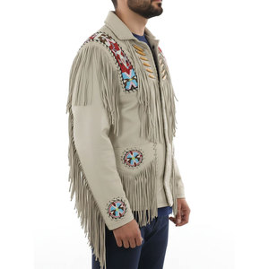 Premium Men's Genuine <b>Suede</b> Leather Fringe Winter <b>Jacket</b> Plain Dyed Finish All Sizes Custom Manufacturing OEM Wholesale Factory - Product Image 3
