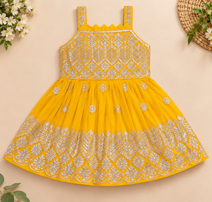 Prix bas du marché, Meilleures ventes, Dernier style, Vêtements pour enfants, Vêtements indiens, Faux Georgette épais avec broderie, Salwar Kameez - Product Image 3