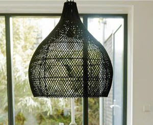 Lampe suspendue en rotin tressé, style rustique, pour salon, cuisine, bureau, couloir, bistrot - Product Image 2