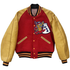 Chaqueta Varsity Personalizada para Hombre, con Mangas de Cuero, Mezcla de Lana, Transpirable, Frente de Lona, Cristal, Invierno, Estilo Béisbol, Alta Calidad - Product Image 1