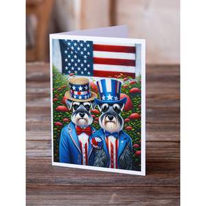 All American Schnauzer Whimsical A7 Carte de vœux Pack 8 cartes vierges avec enveloppes Taille 5x7 - Product Image 2