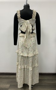 Romantic Floral Print Maxi <b>Dress</b> V-Neck Sleeveless A-Line Chiffon Layered Ruffles <b>Loose</b> Fit Spring Casual <b>Dress</b> - Product Image 2