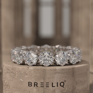 14K Gold Round Lab Grown Diamond Full Eternity Ring Luxury <b>Wedding</b> Band for Women - Product Image 3