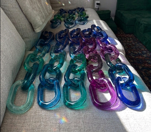 Colorful Transparent Resin Chain Links BE Made Wall Hanging Decor DIY Projects for Room Divider Angel Style Curtain Accessories - Product Image 1