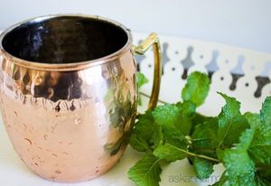 Copper cocktail mug set for premium holiday mocktail hosting hammered finish metal <b>cups</b> durable <b>reusable</b> bar serving mugs - Product Image 4
