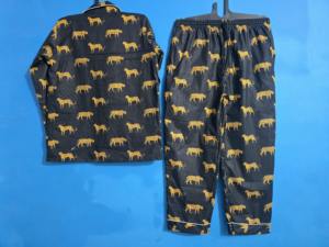 Ensemble de pyjama noir imprimé tigre, vêtements de nuit indiens, 100% coton biologique, pyjama, robe de nuit, vente en gros de vêtements de nuit - Product Image 3