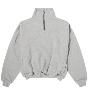 เสื้อสเวตเชิ้ตแขนยาวทรงครอปผ้าฝ้ายสำหรับผู้ชาย ซิป ¼  ทรงหลวม ระบายอากาศได้ดี ซักด้วยเอนไซม์ เหมาะสำหรับออกกำลังกาย ฟิตเนส และการฝึกซ้อม - Product Image 6