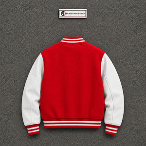 PREMIUM LETTERMAN RED AND WHITE VARSITY <b>JACKET</b> <b>FOR</b> <b>MEN</b> CASUAL COLLEGE <b>BASEBALL</b> FLEECE OUTERWEAR FASHIONABLE WINTER WEAR Regular - Product Image 6