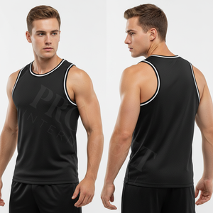High Performances <b>Mesh</b> Polyester Sports Tank <b>Top</b> Sleeveless Breathable Gym Workout Summer Fitness Customized Logo Tank <b>Top</b> - Product Image 3