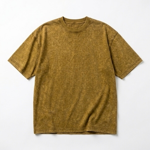 Summer Lightweight Acid Wash Oversized Jersey Solid T-Shirt 100% Cotton Boxy Fit Short Sleeve Streetwear Casual Wear - Product Image 4