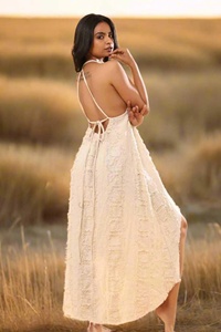 Vestido Maxi Bohemio Hecho a Mano de Algodón con Estampado Étnico, Atuendo para Festival, Vestido Fluido Hippie para Vacaciones en la Playa, Vestido Estilo Gitano para Festival - Product Image 2
