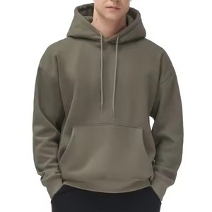 High Quality 400g Fleece Cotton Thick Blank Plain Heavyweight Oversized Pullover <b>Hoodies</b> No <b>String</b> Unisex Custom Logo Plus Men's - Product Image 2