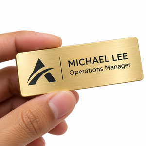 Placa de Identificación Magnética Personalizada con Nombre de Empleado, Etiqueta de Metal para Uniforme Corporativo con Logotipo - Product Image 2
