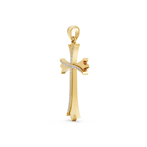 BRILLIANT DIAMANT PD-16, Colgante de Cruz de Diamante Cultivado en Laboratorio con Certificado IGI, Oro Sólido de 14K, Diseño Moderno y Religioso, Lujoso para Mujer - Product Image 5