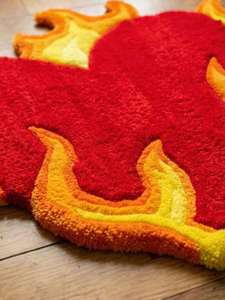 Tapis de luxe en laine tuftée à la main, motif Cœur Flamboyant, antidérapant, doux et décoratif, pour chambre, salon et décoration intérieure moderne - Product Image 6