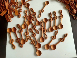 Juego de Cucharas de Madera Natural Ecológicas para Cocina, Grabado de Logotipo Personalizado, Precio de Fábrica - Product Image 4