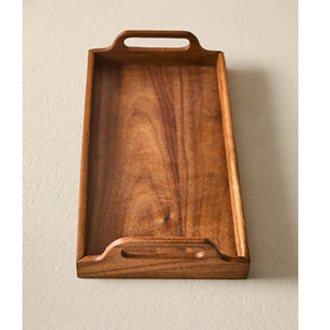 Plateau de service en bois écologique, peint à la main, design bohème rond, pour cadeaux, décoration de table, fabriqué au Vietnam - Product Image 5