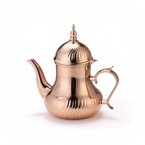 ชุดกาแฟดัลลาห์แบบอาหรับทำจากโลหะตกแต่งพร้อมพวยกาโค้ง - Product Image 1