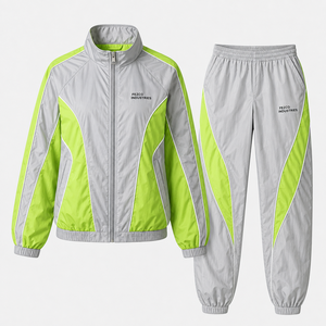 Ensemble court 2 pièces pour femme, style streetwear, avec logo, blocs de couleur, 100% coton, à la mode, avec lacets au-dessus du genou - Product Image 4