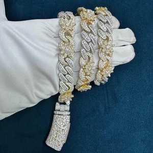 สร้อยคิวบาลิงค์ประดับเพชรโมอิสซาไนต์คุณภาพสูง ชุบเงิน พร้อมสร้อยคิวบาลิงค์ฮิปฮอปสำหรับทุกเพศ สร้อยแบรนด์เนม - Product Image 6