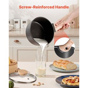 Pentola Antiaderente da 1,5 Qt con Coperchio in Vetro Temperato, Pentola Multiuso con Manico Staccabile, Facile da Pulire, Design Elegante - Product Image 6