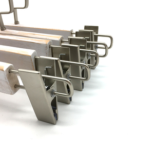 <b>Old</b> white Wooden Clothing Hanger with Stainless Steel Clips and Hooks Minimalist Design for Closet Use wooden hangers with logo - Product Image 3