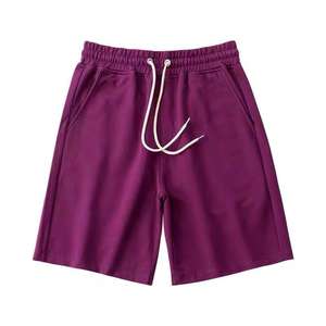 Shorts d'été décontractés pour hommes adultes, 100 % coton, délavés à l'acide, respirants, avec cordon de serrage et taille mi-haute, personnalisables avec logo - Product Image 1