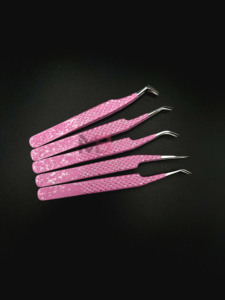 Juego de Pinzas para Pestañas de 5 Piezas con Estuche Magnético, Marca Privada, Las Mejores Herramientas para Pestañas, Pinzas para Extensión de Pestañas - Product Image 1