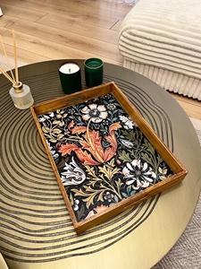 Decorative Wooden Enamel Serving Tray Food Safe Dry Fruit and Snack Platter Durable Dining <b>Tableware</b> Wholesale Factory Price B2B - Product Image 4