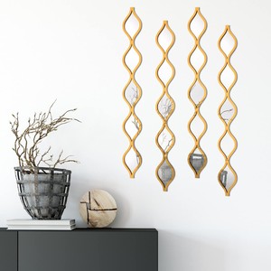 Wholesale Acacia Wood Wall <b>Mirror</b> with Metal Accents - Product Image 1