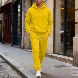 Fabriqué au Bangladesh, 100% coton, molleton épais 380 GSM, ensemble 2 pièces (hoodie et pantalon de jogging) pour homme, coupe ample, pour l'automne et l'hiver. - Product Image 3