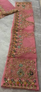 FATEMA FASHION Designer Traditional Indian <b>Red</b> Lehenga Choli Unstitched Latest Bridal Wedding Party Organza Slim Fit Reversible - Product Image 3