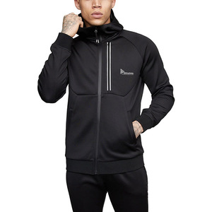 Sudadera con capucha de poliéster para hombre OEM con cremallera completa |   Chaqueta Deportiva para Exteriores, Lisa, con Logotipo Personalizado - Product Image 4