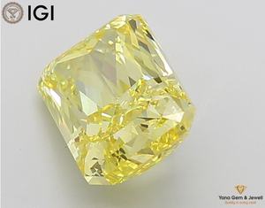 Diamant de 5,07 carats, forme Radiant, certificat IGI, cultivé en laboratoire CVD, couleur jaune vif fantaisie, clarté VVS2, pour un centre de table étincelant - Product Image 6