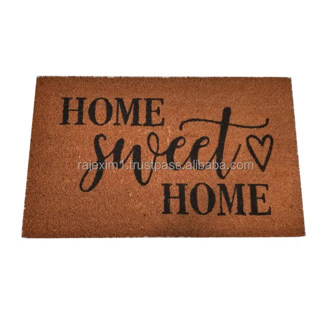 Hot selling PVC Baked Coir Mat anti slip backing printed mats with Rug Form Type Doormat Size 45x75cm at wholesale price