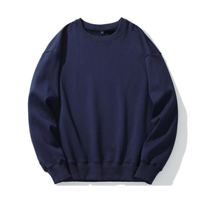 Sweat-shirt à col rond pour femme, couleur unie, 100% coton, tricoté, respirant, vêtement d'automne, longueur normale, manches longues - Product Image 4
