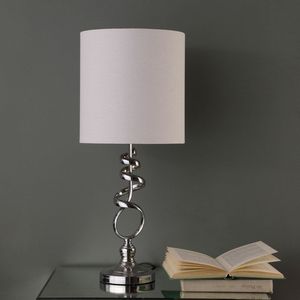 21.5 Inch Milo Abstract Brushed <b>Silver</b> Metal Table <b>Lamp</b> - Product Image 3