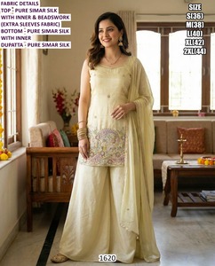 Conjunto Palazzo Bandhani Gulshan, Traje Tradicional de Fiesta para Mujer, Largo hasta el Suelo, Bordado Bandhani, Secado Rápido, Corte Regular, para Todas las Temporadas - Product Image 4