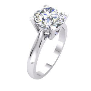 Anillo de Lujo para Mujer, Corte Brillante, Diamante Cultivado en Laboratorio Divya Creations, Plata 925, Baño de Rodio, Color E, 2.3ct, Certificado IGI, Único - Product Image 1