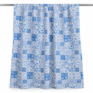 Le Souvenirs - Tela de Algodón con Estampado Elegante Azul y Blanco, Tela Orgánica Ecológica, Absorbente de Humedad y Transpirable - Product Image 2